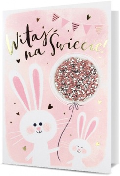KARTKA+ ŻYCZENIA WITAJ NA ŚWIECIE+ KOPERTA ZESTAW2