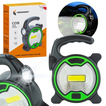LAMPA WARSZTATOWA LATARKA LED COB 3W+1W GARAŻ SZPERACZ NA BATERIE 3xAA