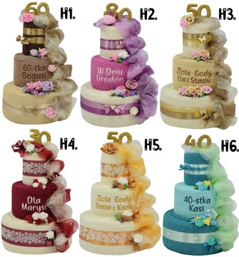 ТОРТ из 3-х полотенец ПОДАРОК ​​на ДЕНЬ РОЖДЕНИЯ Золотой Юбилей