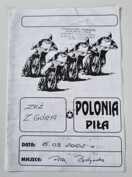 PROGRAM POLONIA PIŁA - ZIELONA GÓRA 15.03.2002