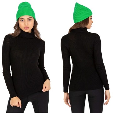 Dopasowany SWETER kobiecy GOLF gładki