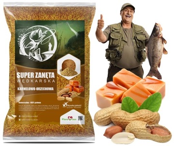 ZANĘTA WĘDKARSKA FEEDER NA RYBY KARPIA LESZCZ ORZECH KARMEL