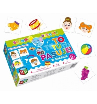 Gra edukacyjna obrazkowa dla 2 latka 2+TO TU PASUJE W MIEŚCIE