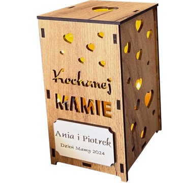 Prezent na Dzień Mamy Dzień Matki Statuetka lampka LED lampion + GRAWER