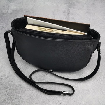 Torebka listonoszka na ramię skórzana saddle bag