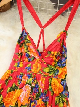 HOLLISTER Sukienka na ramiączkach kwiaty kolorowa r. M 38