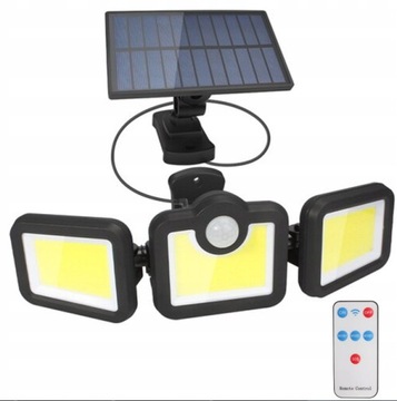 LAMPA SOLARNA ULICZNA LATARNIA 163 LED CZUJNIK RUCHU + PILOT