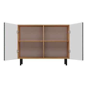 KOMODA 100 cm SZAFKA NOWOCZESNA POJEMNA PÓŁKI DRZWI LAMELE ARTISAN ZIELEŃ