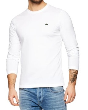 Lacoste KOSZULKA Z DŁUGIM RĘKAWEM BIAŁA LONGSLEEVE R. L