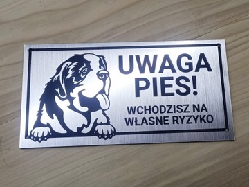 Tabliczka UWAGA PIES grawerowana różne RASY