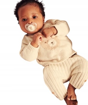 MOTHERCARE 2 PAK Kopmplet dzianinowy sweterek kopertowy spodnie 6,5 kg/ 68