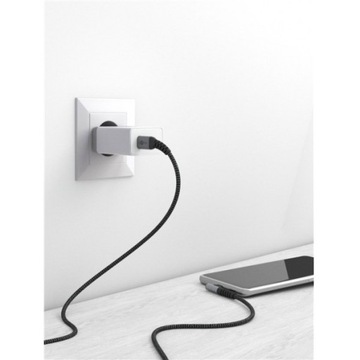 Угловой кабель USB C - USB C в оплетке QC 4, PD 60 Вт - длина 2 м