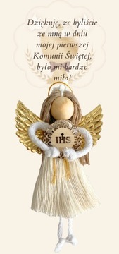 PODZIĘKOWANIE DLA GOŚCI, ANIOŁEK RĘCZNIE ROBIONY, KOMUNIA ŚWIĘTA