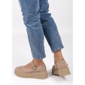 ЗАМШЕВЫЕ ТУФЛИ НА ПЛАТФОРМЕ С РЕМЕШКОМ OPTIMO 39