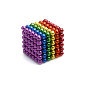Kulki Magnetyczne 5 mm duże 216 szt Tęcza