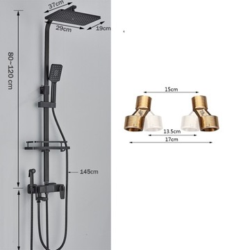 Черный смеситель для душа ТЕРМОСТАТ LCD