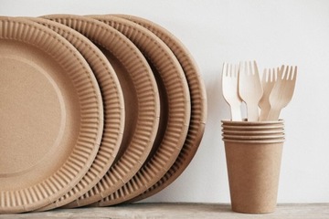 экологические стаканы из крафт-бумаги 250мл - 100 шт.