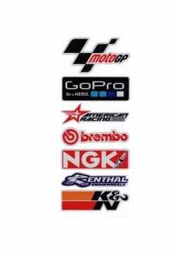 NAKLEJKI NA MOTOR MOTOCYKL GOPRO NGK BREMBO MOTOGP