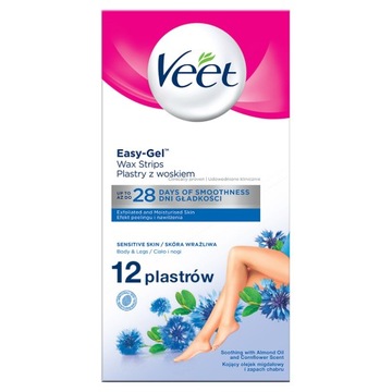 Veet Plastry do Depilacji Skóra Wrażliwa 12szt