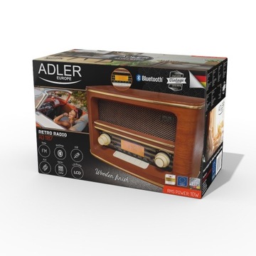 СТИЛЬНОЕ РЕТРО РАДИО FM LCD Bluetooth ADLER AD1187