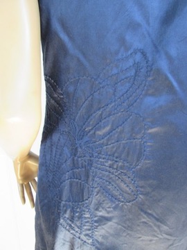 Monsoon granatowa jedwabna sukienka haft jedwab bawełna 10 M 38