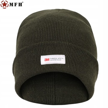 MFH ЗИМНЯЯ ШАПКА 3M Thinsulate ДВУХСЛОЙНАЯ Оливковая