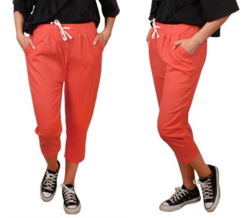 3/4 # хлопок РЫБАКСКИЕ БРЮКИ ЛЕН КРАСНЫЕ L/XL