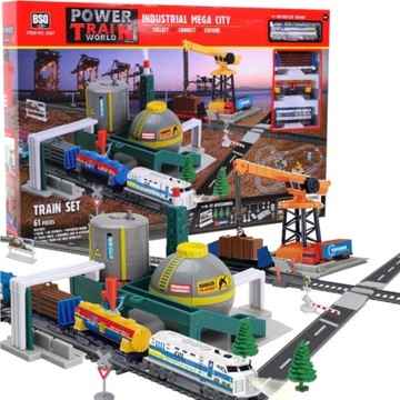 KOLEJKA ELEKTRYCZNA POCIĄG KOLEJKA LOKOMOTYWA WAGONY INDUSTRIALNA 670 CM