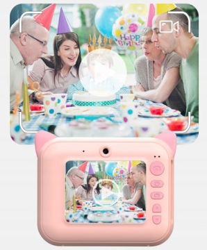 Портативный принтер PREMIUM PRACTOR для детей + 32 ГБ SUPER ROSE Pink