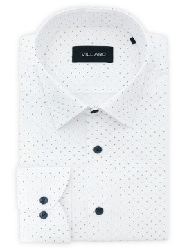 Biała koszula męska w kropki I020 176-182 / 47-REG