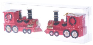 НАБОР УКРАШЕНИЙ НА ЕЛКУ ЛОКОМОТИВ. 2 шт.
