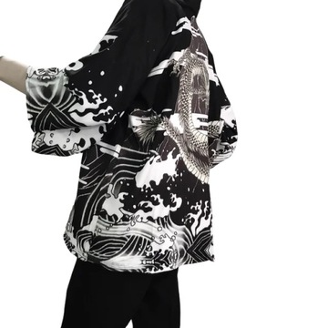 KIMONO MĘSKIE LETNIE SZLAFROK JAPOŃSKIE TRADYCYJNE KARDIGAN JAPOŃSKI WZÓR