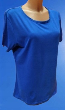 T-SHIRT koszulka bluzka damska JANINA kolor NIEBIESKI 44 ( 2XL)