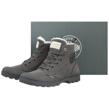 Buty Trapery Zimowe Palladium Pampa Hi Zip Szare