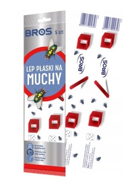 BROS lep płaski 5-pak NA MUCHY MUSZKI KOMARY