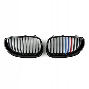 BMW 5 E60 03- GRILL NERKA ATRAPA CZARNY POŁYSK L+P