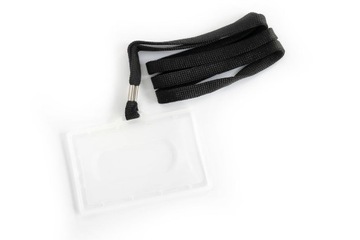 Identyfikator Holder etui na kartę Argo z taśmą czarną, przezroczysty