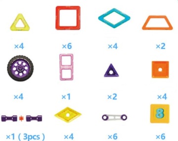 МАГНИТНЫЕ КОНСТРУКЦИОННЫЕ БЛОКИ 3D Magical Magnet 46 элементов