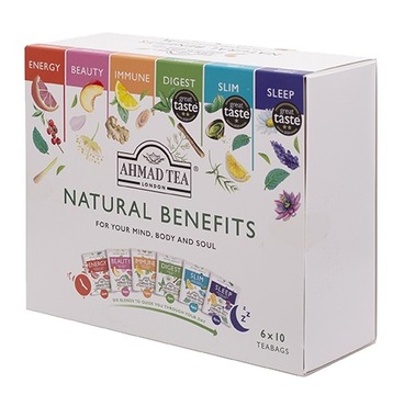Herbata AHMAD TEA Natural BENEFITS Selection 6 x 10 kopert (60torebek)