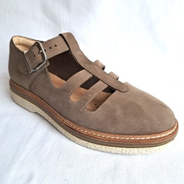 CLARKS - CZÓŁENKA SKÓRZANE - NUBUK - SANDAŁY - NOWE - 39/25 CM WKŁADKA