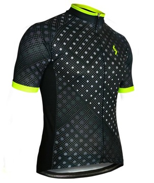 Koszulka Rowerowa -kolarska DOTS-Black Fluo -XXL