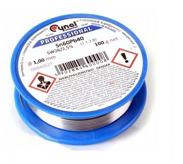 Cyna z kalafonią polska Cynel 100g 1mm