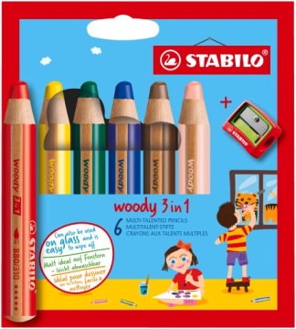 Олівці Stabilo Woody 3 в 1 6 шт. + Точилка