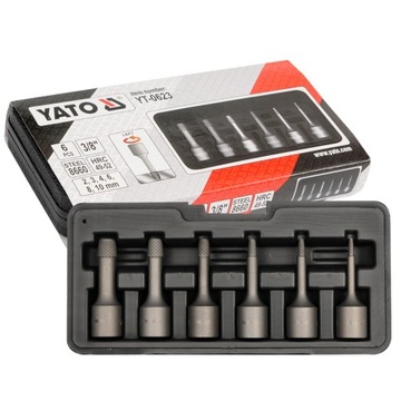YATO ZESTAW WYKRĘTAKÓW DO USZKODZONYCH ŚRUB SZPILEK 6 SZTUK 3/8'' YT-0623