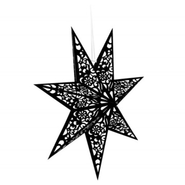 БОЛЬШАЯ ПОДВЕСНАЯ ЗВЕЗДА ЧЕРНАЯ 50см РОЖДЕСТВЕНСКАЯ 3D