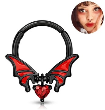 Kolczyk do Nosa Ucha Nietoperz Clicker Septum STAL