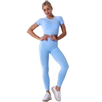SPORTOWY KOMPLET TOP + LEGGINSY SIŁOWNIA FITNESS L
