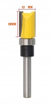 Frez prosty z łożyskiem 12mmx20mm Trzpień 8 mm