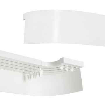 Карниз ПВХ - COVER, Чехол на карниз ПВХ, белый, 9 см, потолочный рельс, 1 метр