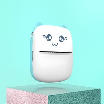 Мини-термопринтер Cat, 11 рулонов для фотографий, портативный портативный принтер для заметок для детей